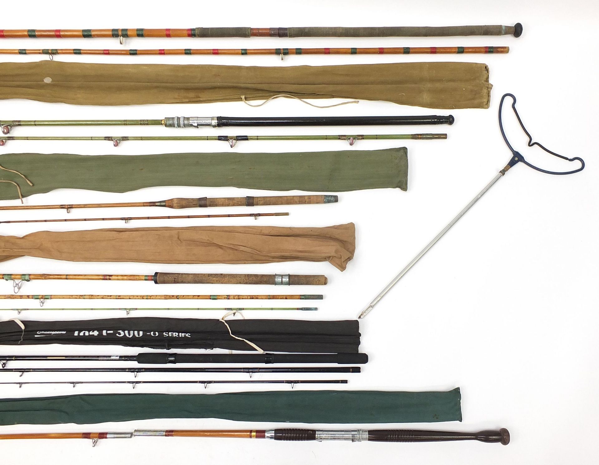 Collection of vintage and later fishing rods including some cane and Shakespeare - Image 4 of 14