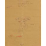 Mickey's big parade, Walt Disney Character Model department pencil and crayon, dated 1934,