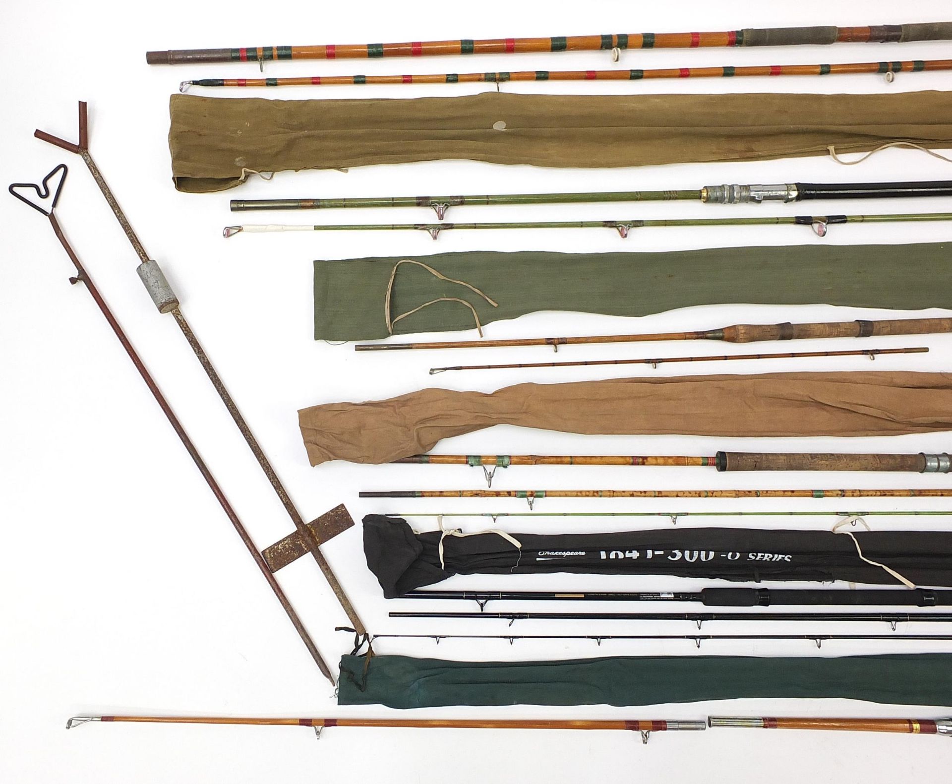 Collection of vintage and later fishing rods including some cane and Shakespeare - Image 3 of 14