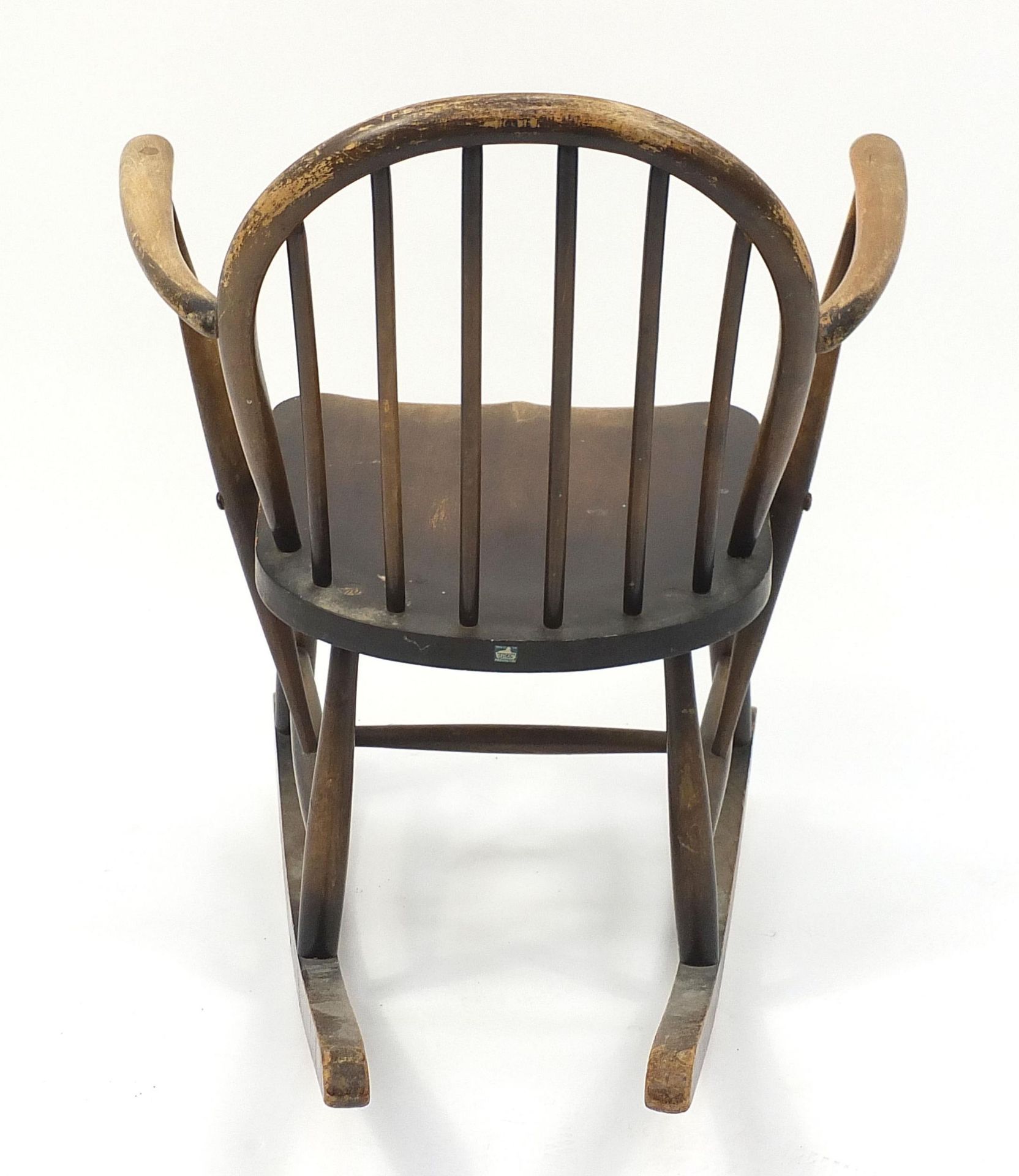 Ercol elm child's rocking chair, 75cm high - Image 4 of 5