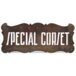 Special Corset advertising sign, 88cm x 35.5cm