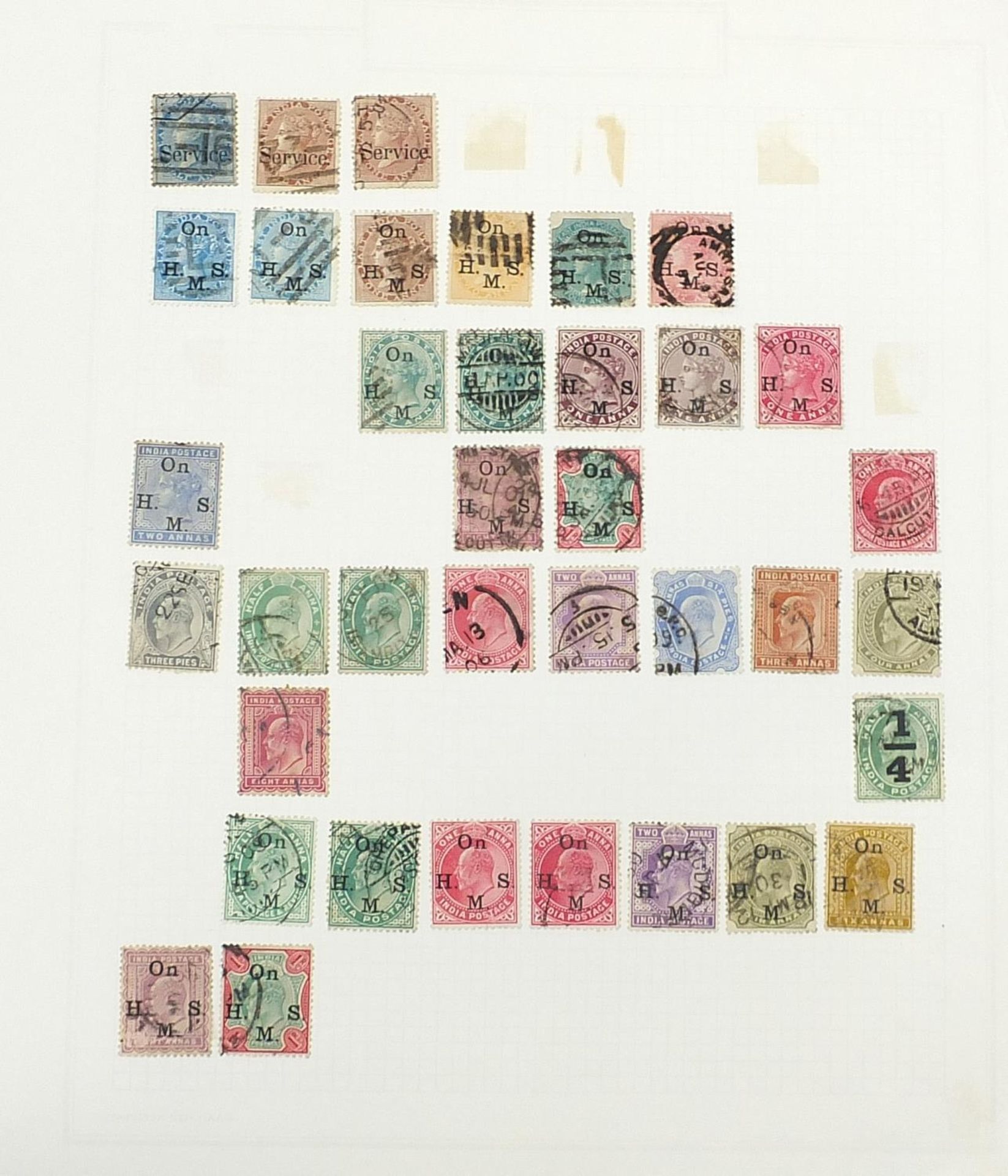 India collection of early stamps arranged in albums and on sheets - Image 7 of 7