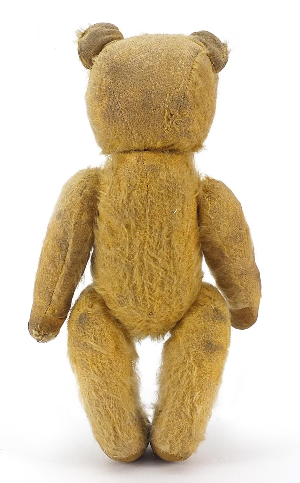 Antique golden straw filled teddy bear with articulated limbs, 29cm high - Bild 2 aus 3