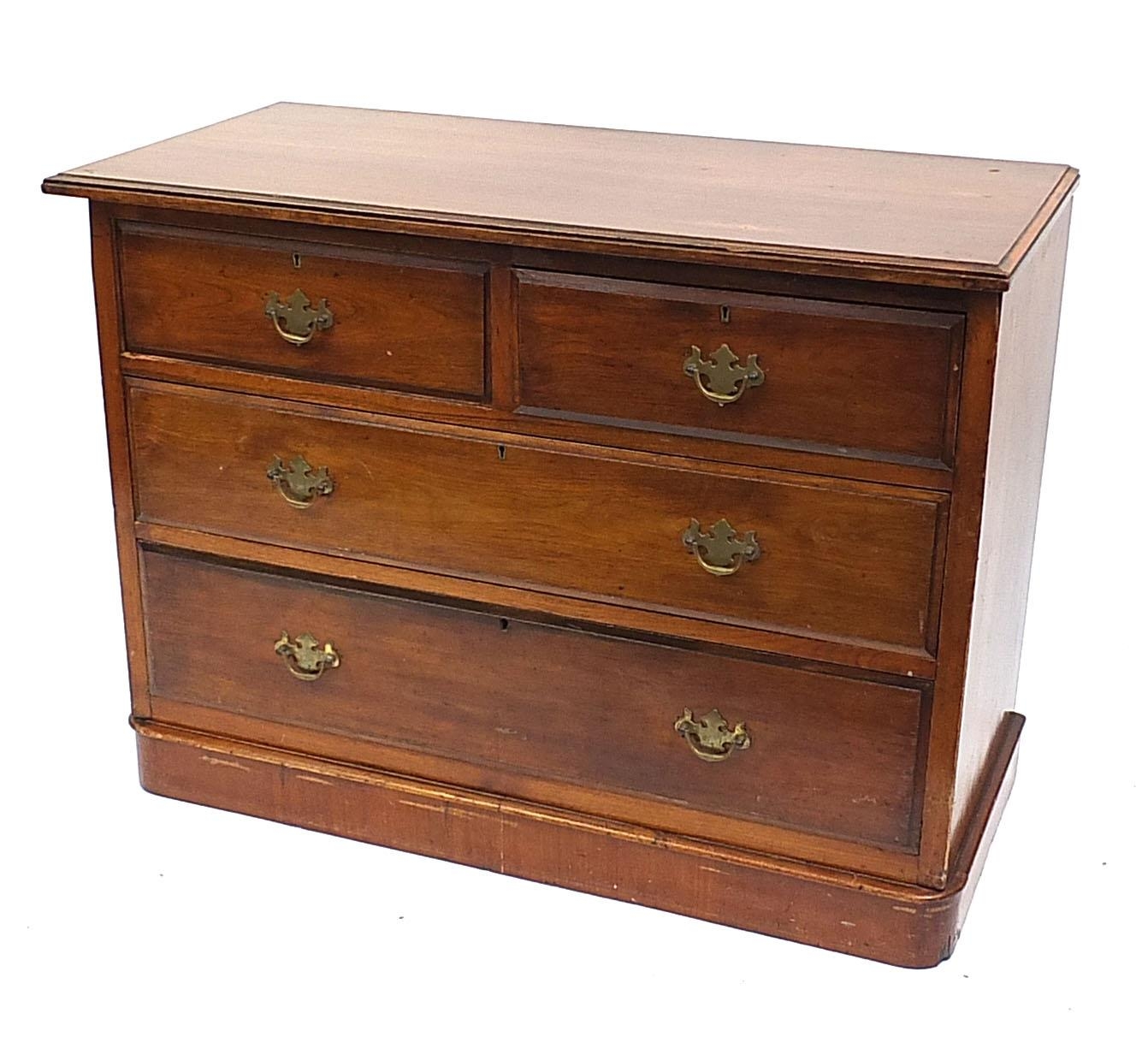 Edwardian mahogany four drawer chest, 80cm H x 107cm W x 50cm D