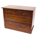 Edwardian mahogany four drawer chest, 80cm H x 107cm W x 50cm D