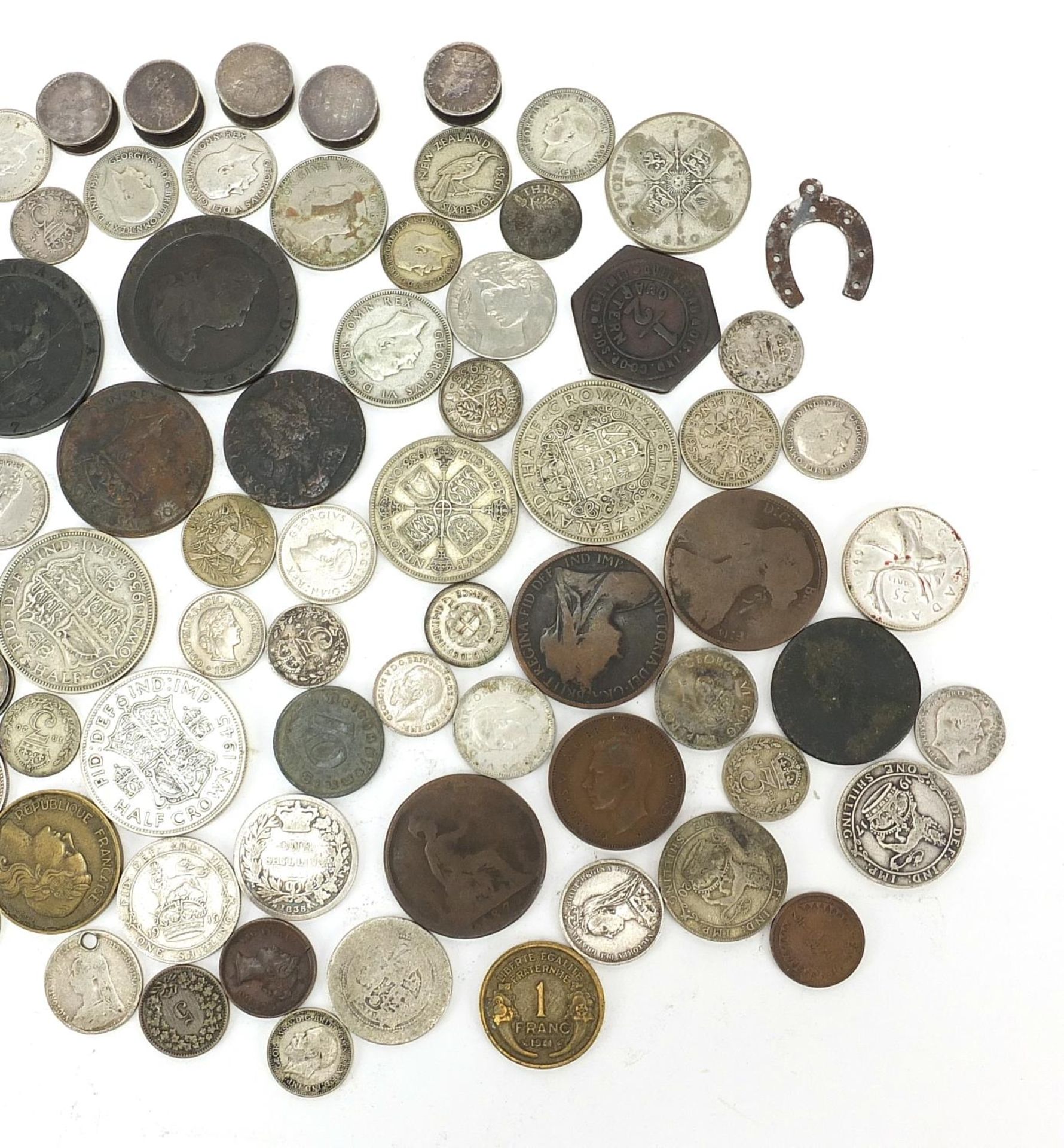 18th century and later British and world coinage, some silver including shillings and tokens - Image 3 of 3