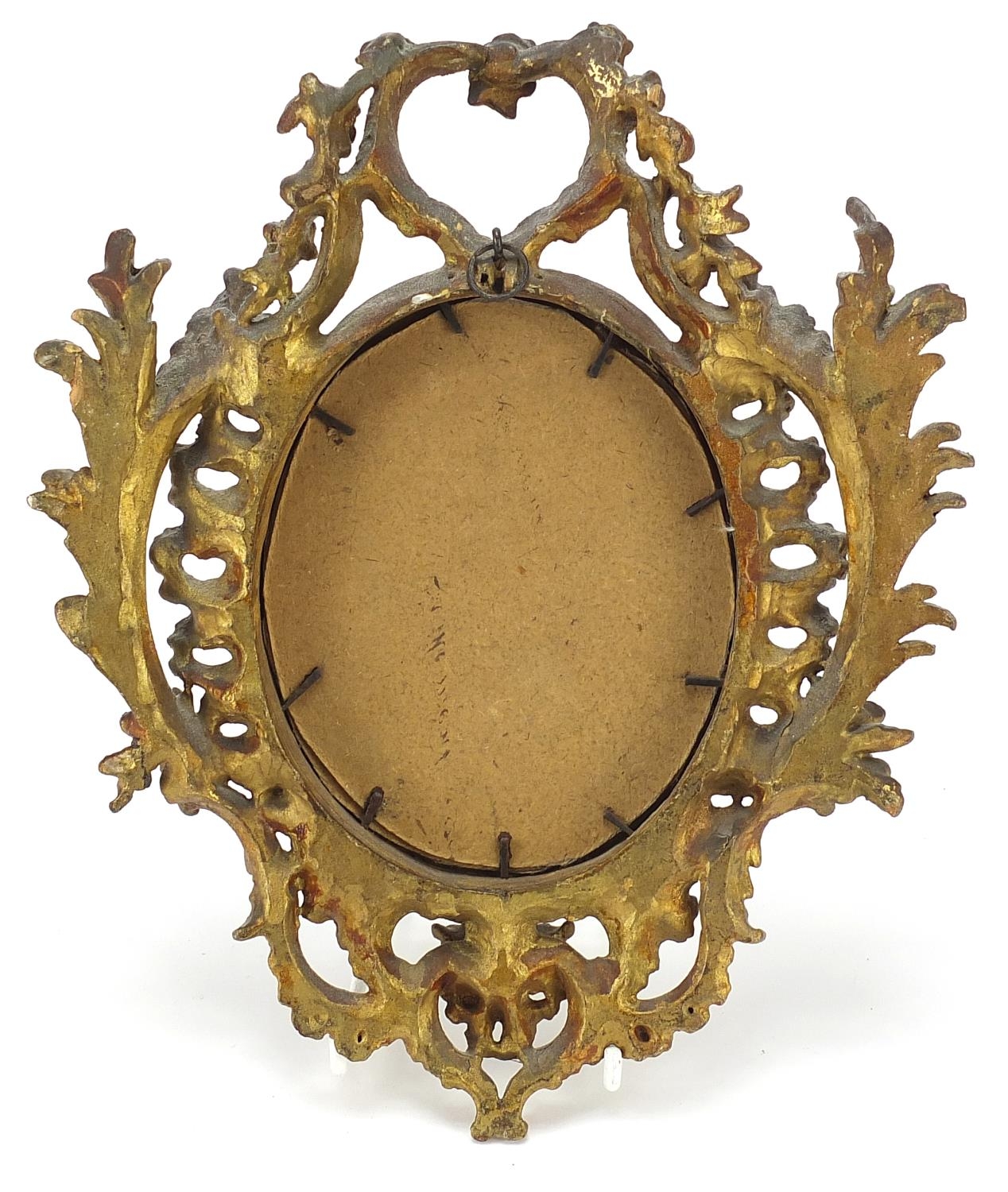 19th century giltwood acanthus design mirror with bevelled glass, 22cm x 18cm - Image 2 of 2