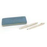 Shaeffer fountain pen and ballpoint pen set, the fountain pen with 14ct gold nib