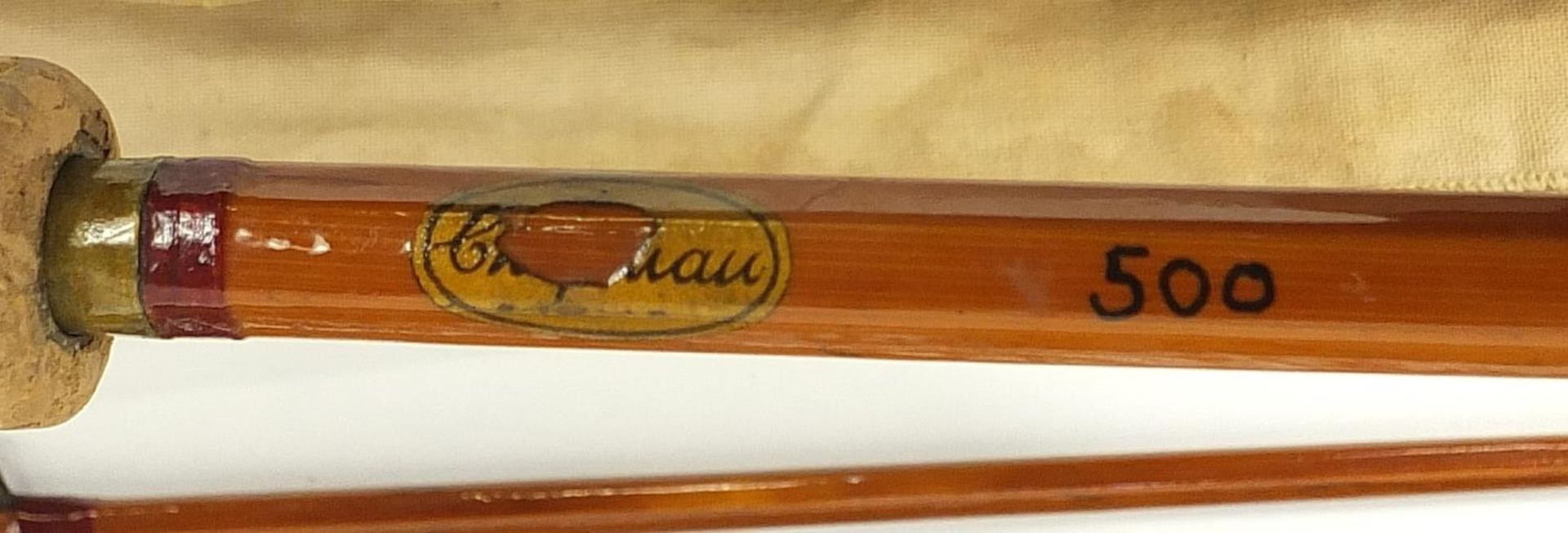 Four vintage Hardy split cane fishing rods and Chapman 500 comprising Hardy Palakona Triumph, - Image 4 of 10
