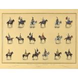 Revolution Empire, Hussards, military interest heightened watercolour, mounted, framed and glazed,