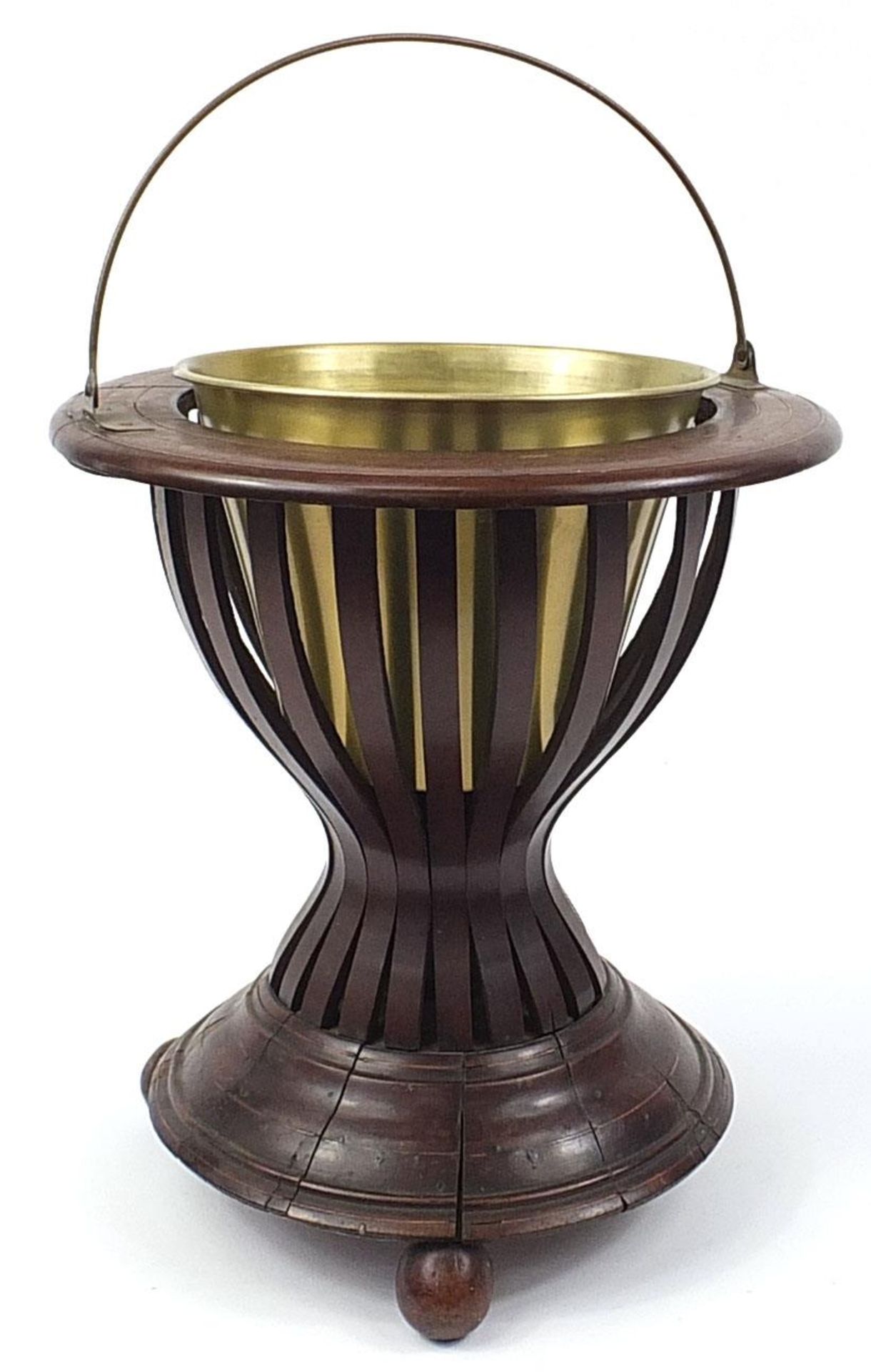 Regency style mahogany wine cooler with brass liner, 42cm high - Image 2 of 3