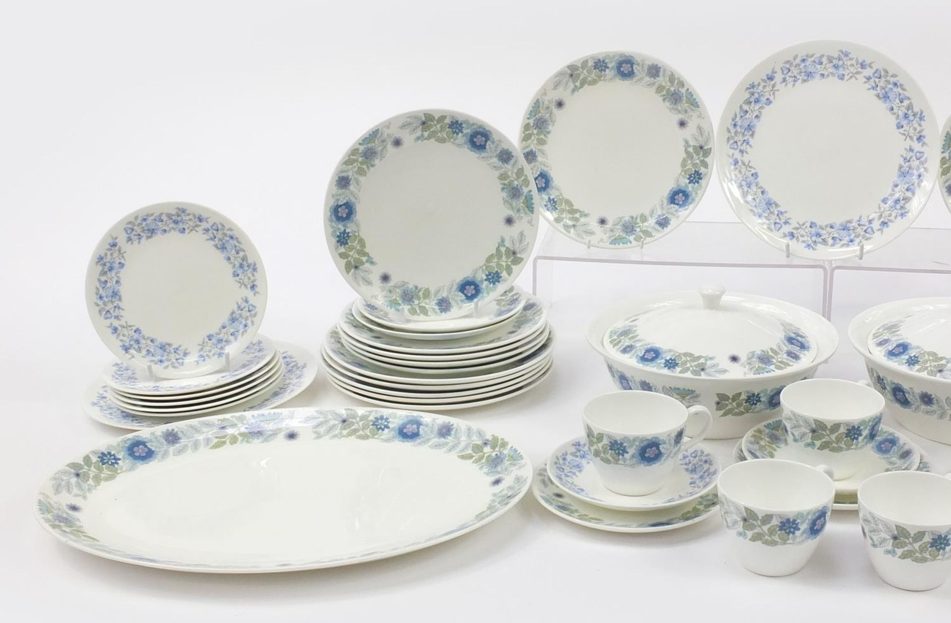 Wedgwood Clementine and Petra dinnerware including lidded tureen, plates and cups, the largest - Image 2 of 4