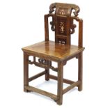 Chinese hardwood chair, 88.5cm high