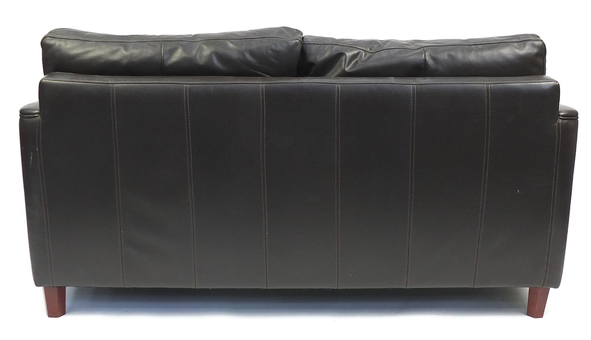 Brown leather two seater sofa, 160cm wide - Image 3 of 3