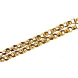 9ct gold watch chain with swivel clasp, 38cm in length, 17.5g