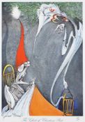 Gerald Scarfe - The Ghost of Christmas Past, coloured print signed in ink, limited edition 474/1000,