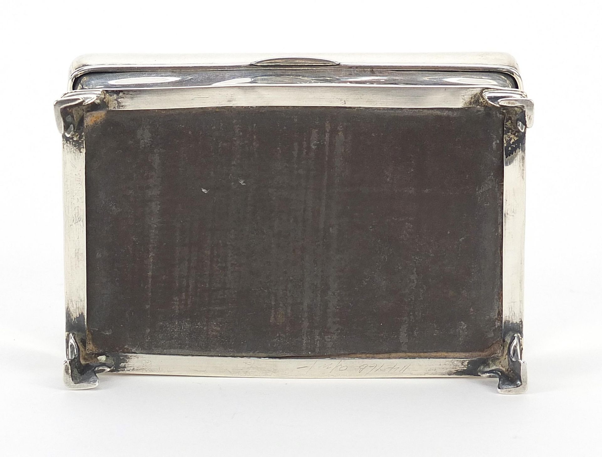 Elkington & Co Ltd, Edward VII rectangular silver jewel box having a hinged lid housing a hand - Image 6 of 6