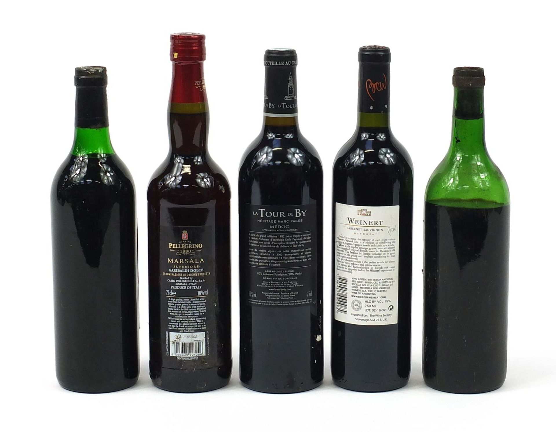 Five bottles of vintage and later wine including 1966 Chateau Palmer Margaux and 1970 Chateau La - Image 2 of 2