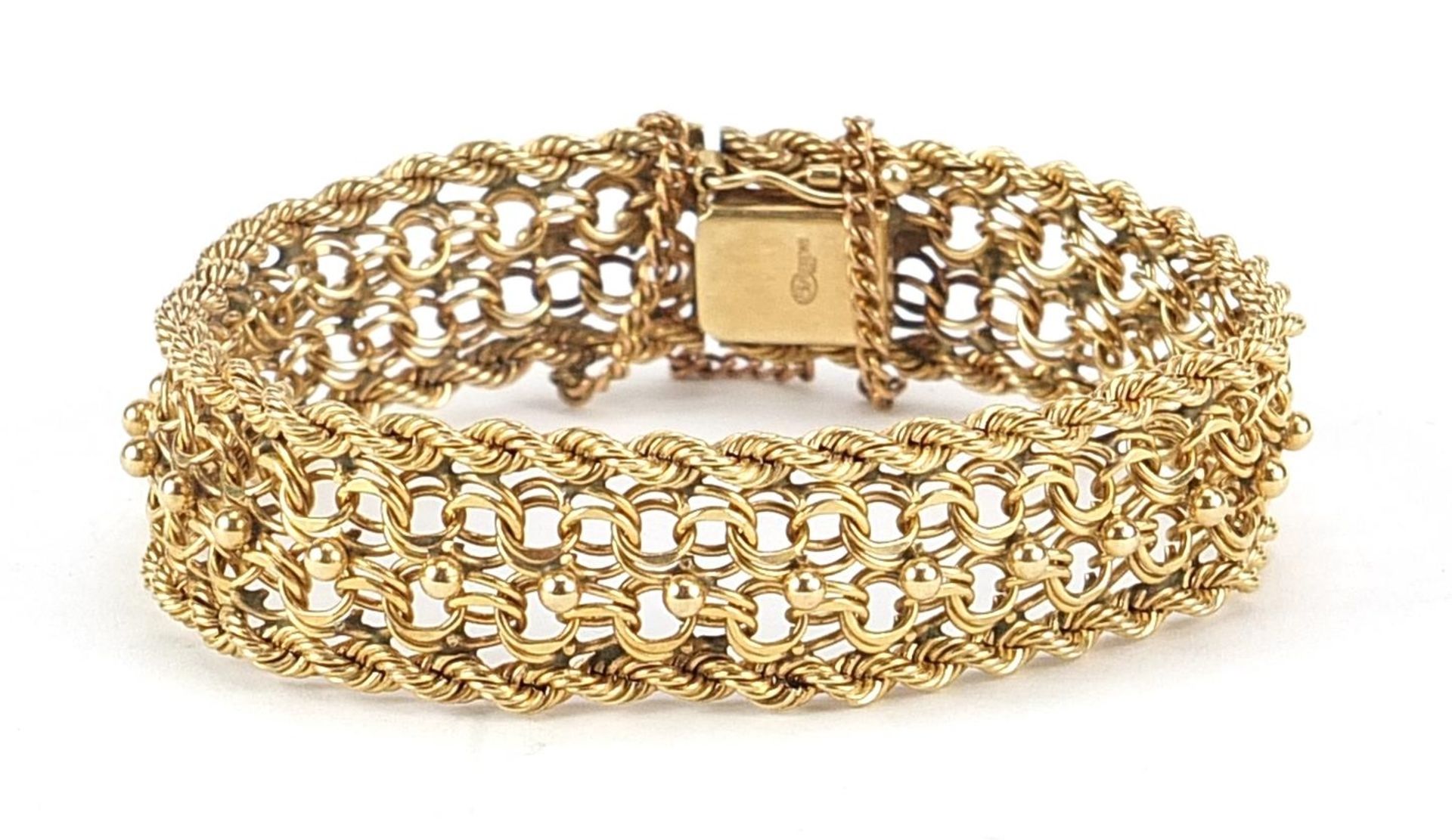 American 14ct gold multi link bracelet, 20cm in length, 37.3g