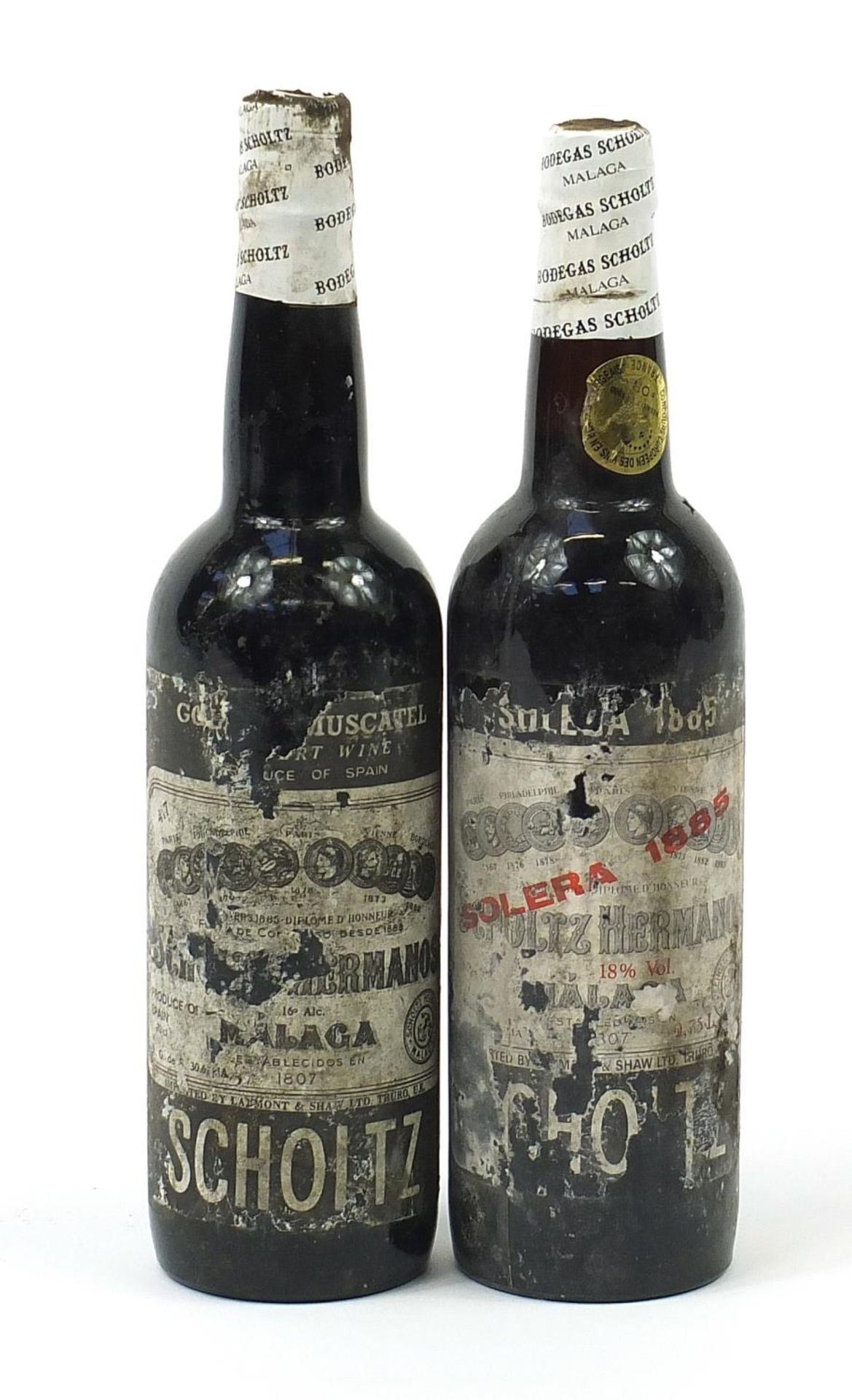 Two bottles of Scholtz Solera wine including one 1885