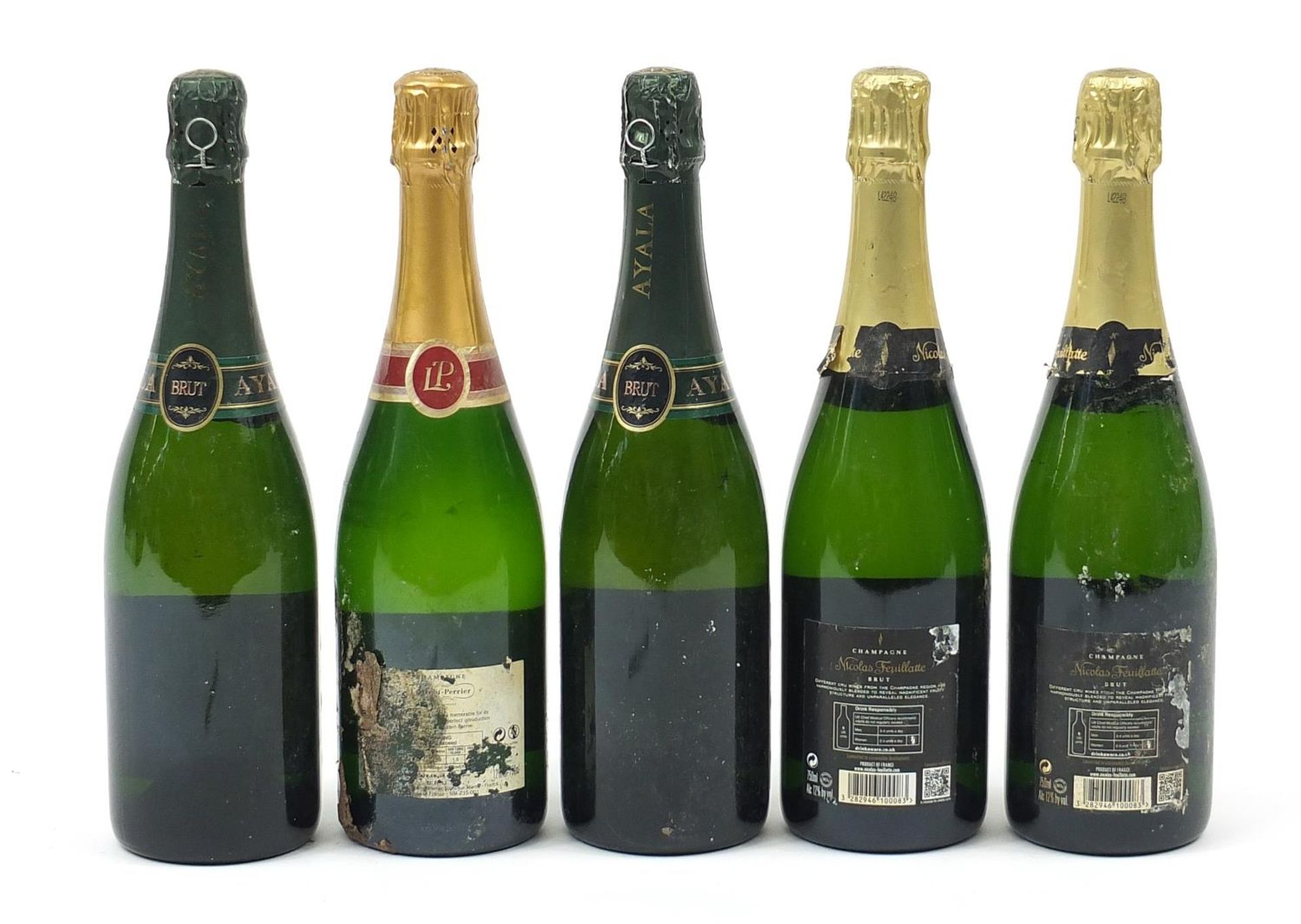 Five bottles of Champagne comprising Nicolas Feuillatte, Laurent-Perrier and Ayala - Image 2 of 2