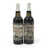 Two bottles of 1885 Scholtz Solera wine