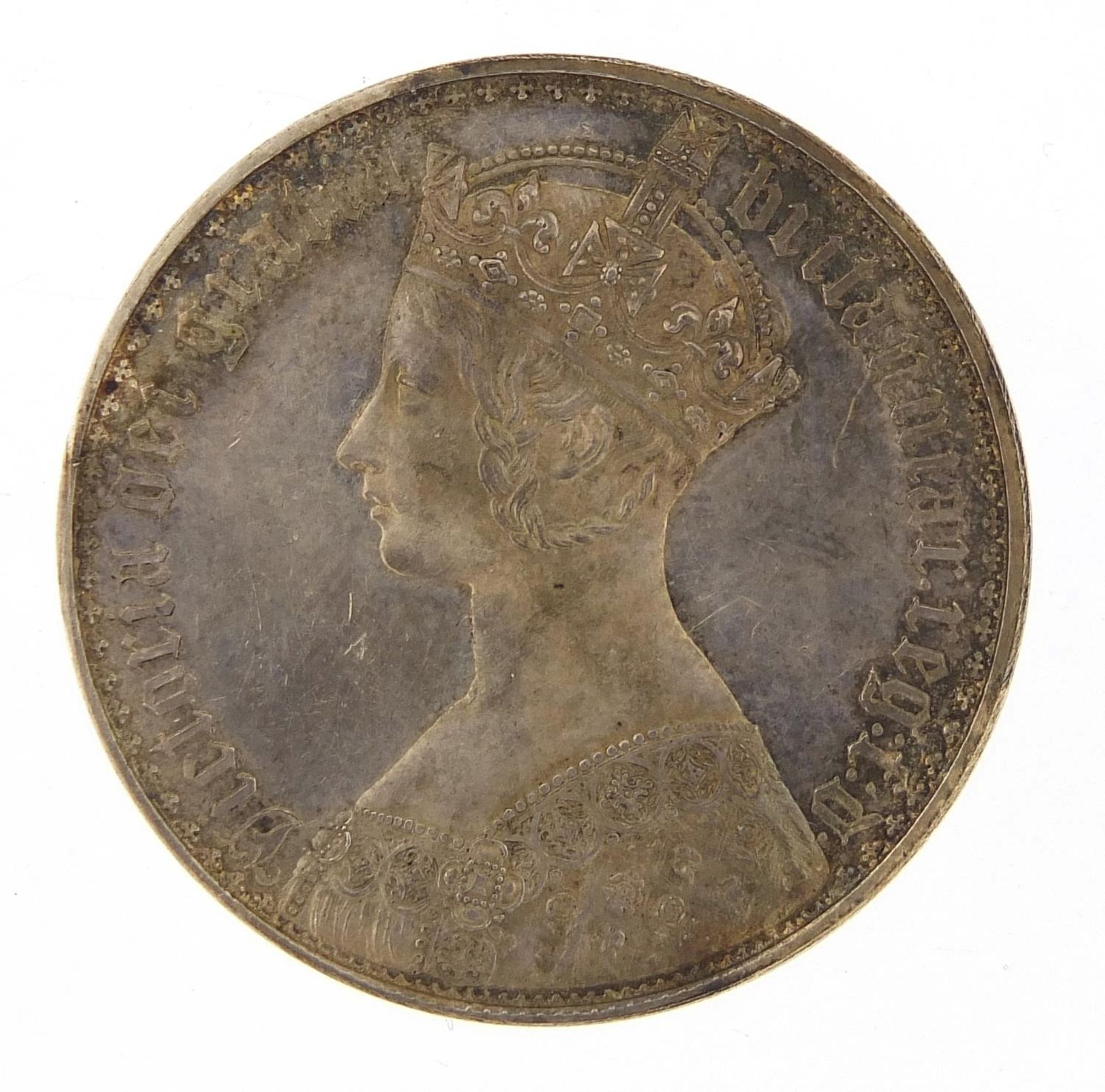 Queen Victoria 1847 Gothic crown, 39mm in diameter, 27.8g - Image 2 of 3