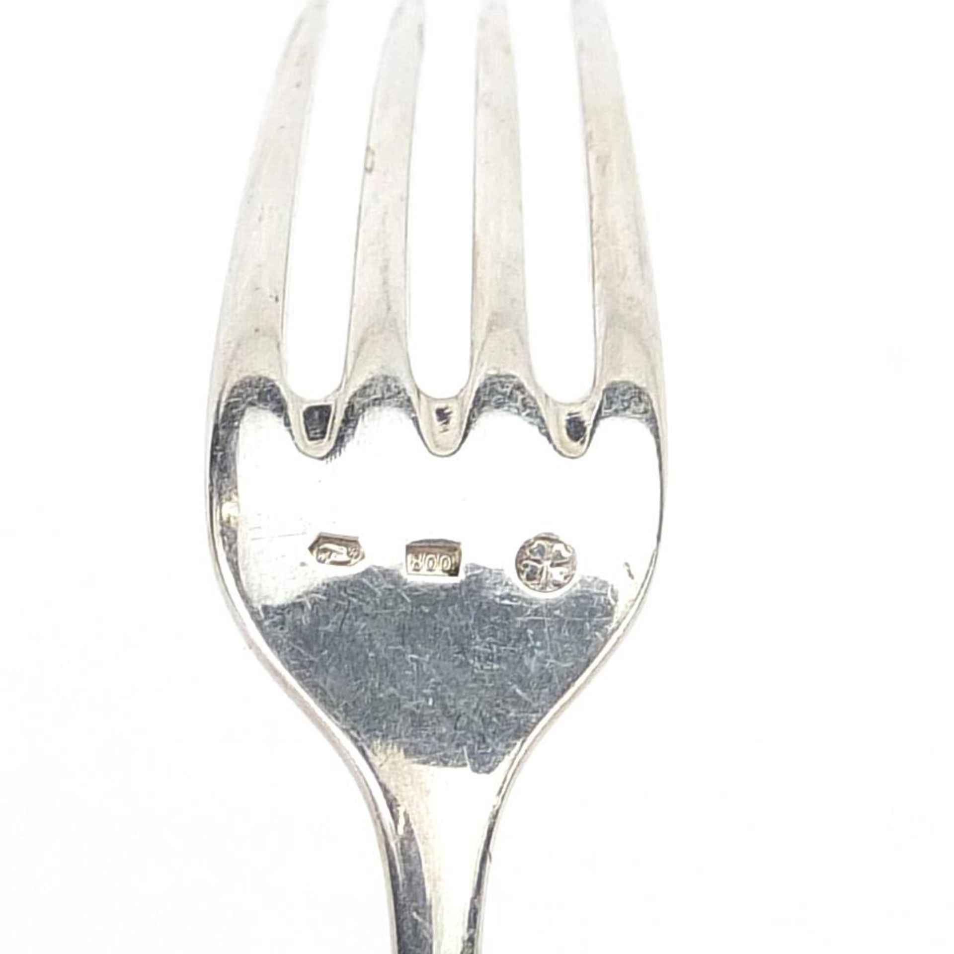 German silver cutlery including tablespoons, knives with steel blades, forks and teaspoons, the - Image 6 of 6