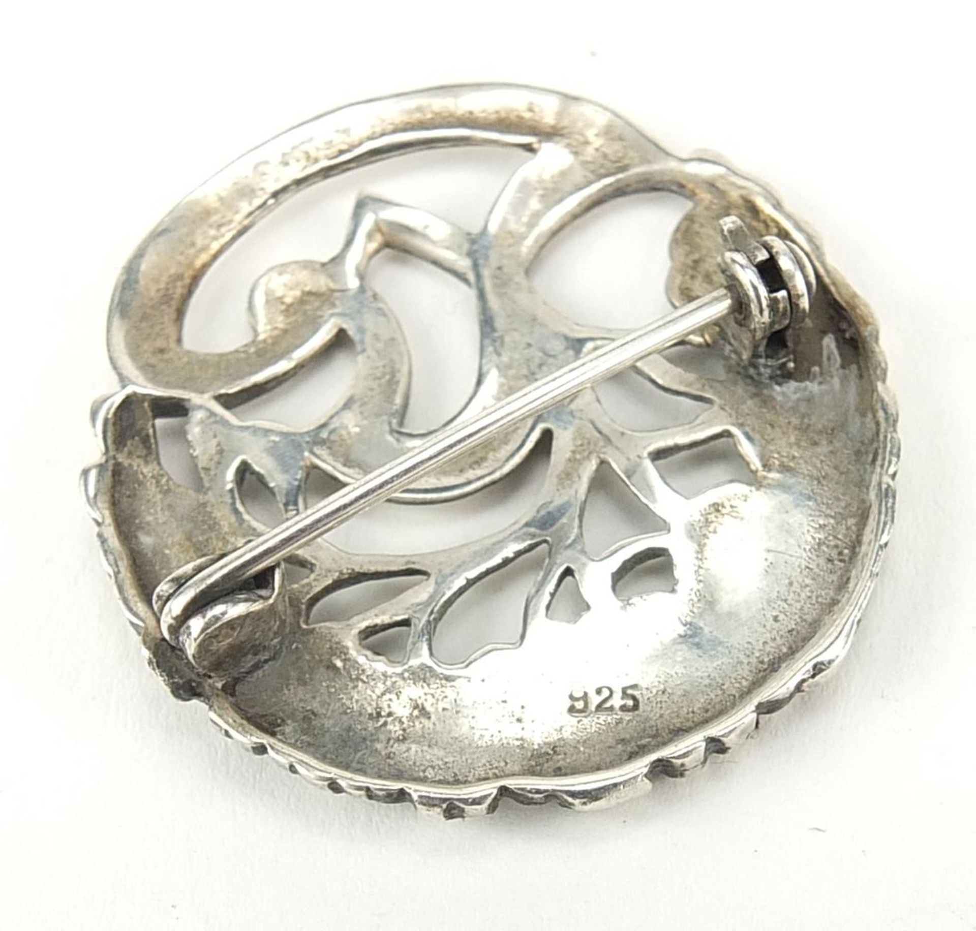 Six Art Nouveau design silver brooches, the largest 5.8cm wide, total 49.8g - Image 5 of 5
