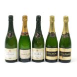 Five bottles of Champagne comprising Nicolas Feuillatte, Laurent-Perrier and Ayala