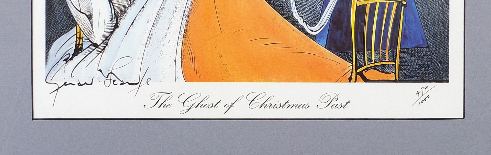 Gerald Scarfe - The Ghost of Christmas Past, coloured print signed in ink, limited edition 474/1000, - Bild 3 aus 4