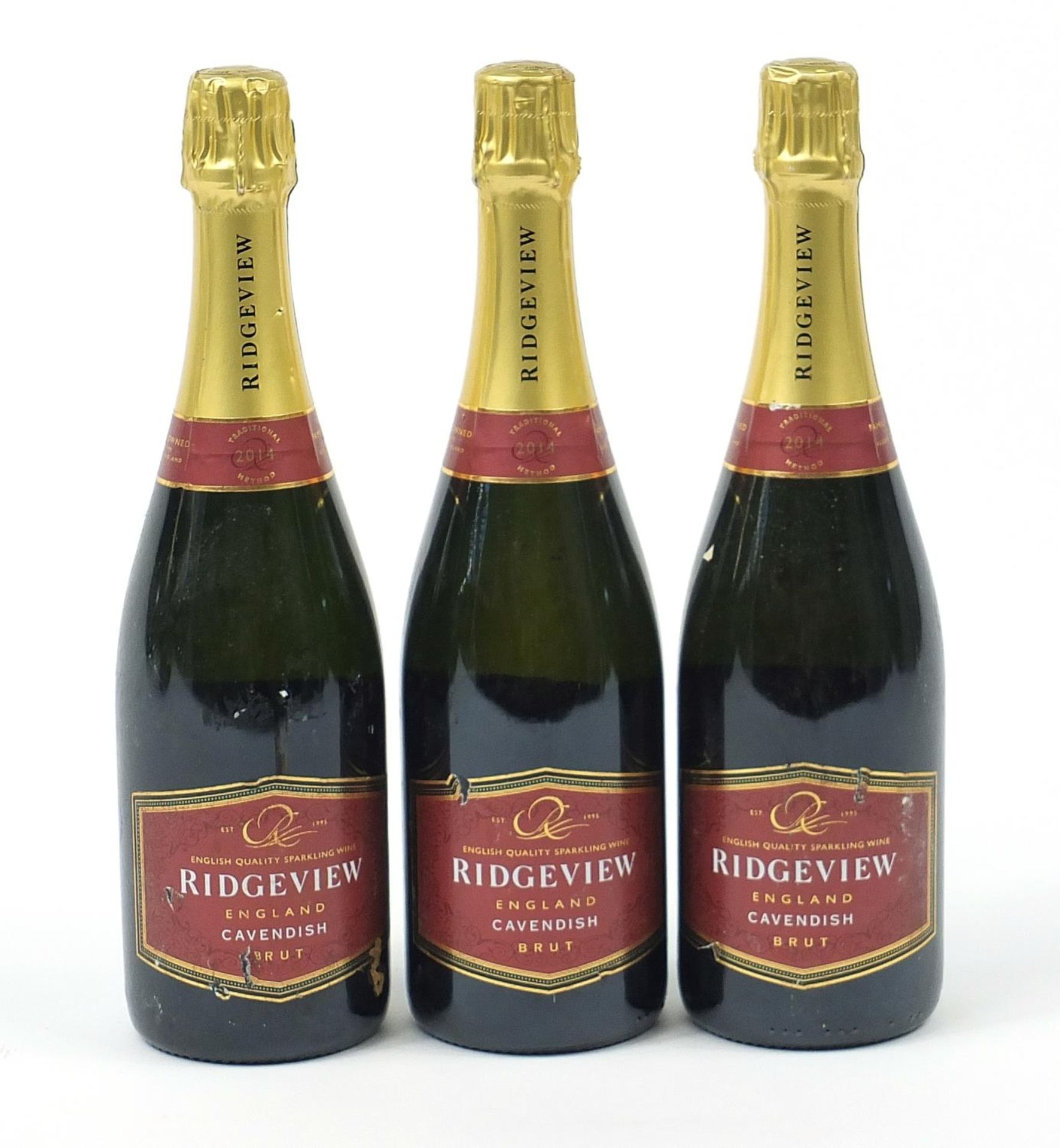 Three bottles of Ridgeview Cavendish sparkling wine