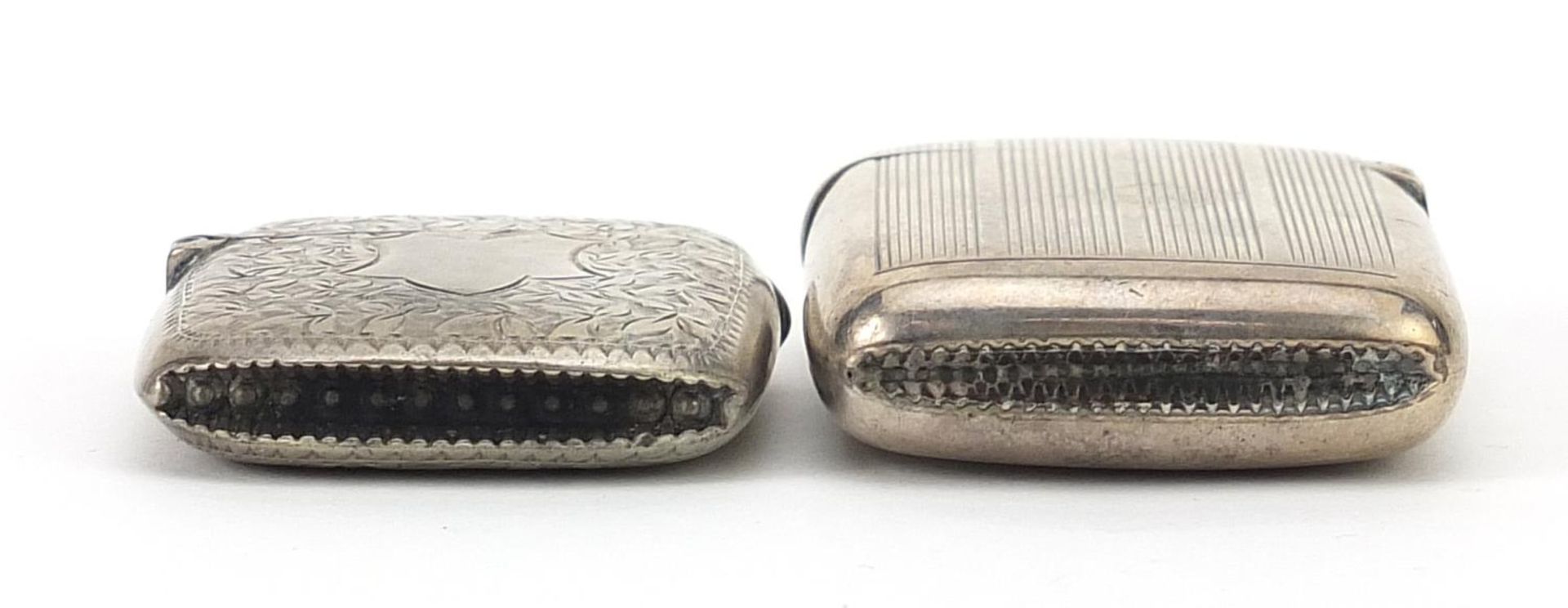 Two rectangular silver vestas and a circular silver compact engraved Lodge Marine, various - Image 3 of 5
