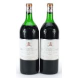 Two magnum bottles of 1978 Chateau Pape Clement red wine