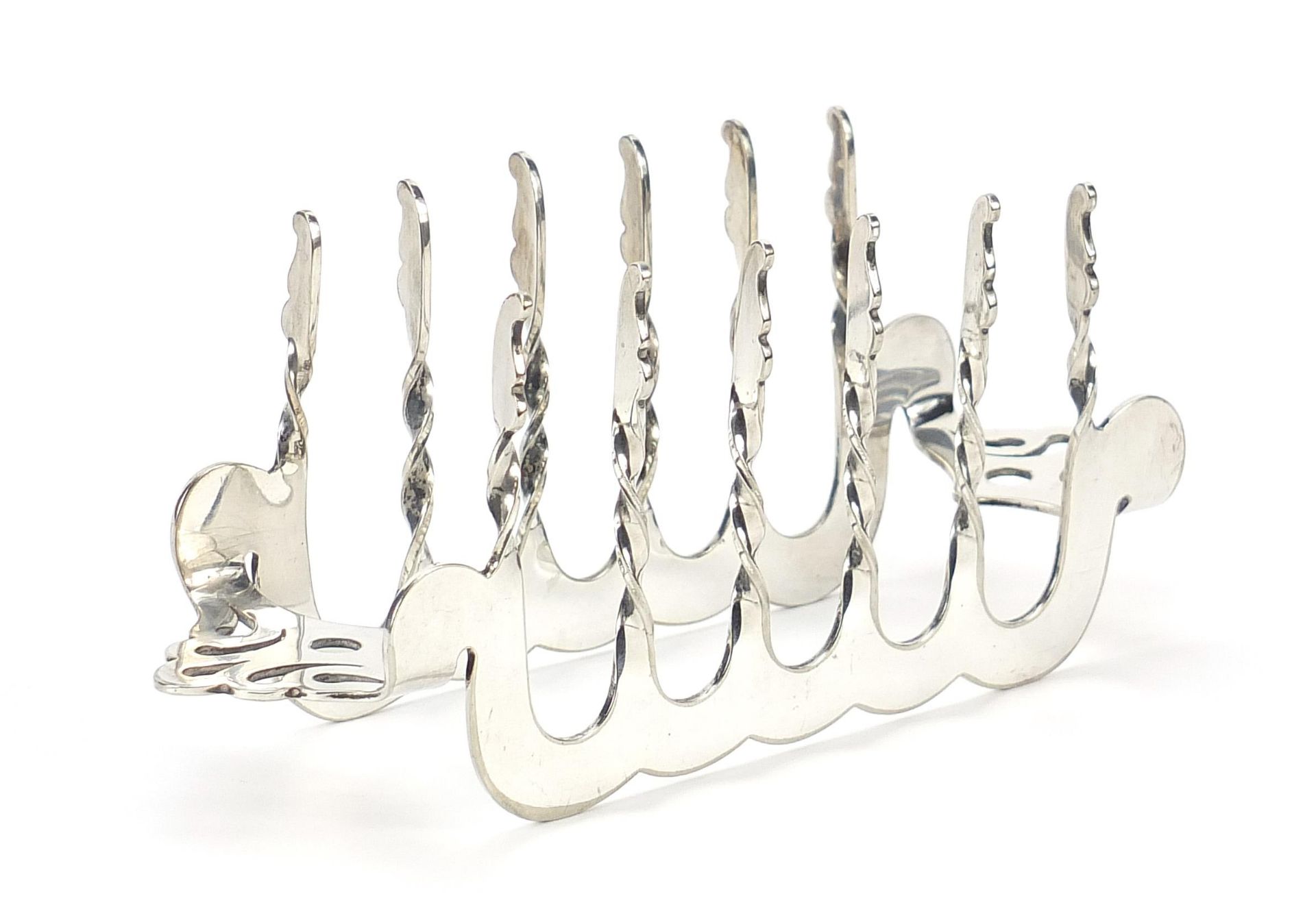 John Gilbert, silver plated five slice toast rack, 17cm in length - Image 2 of 5