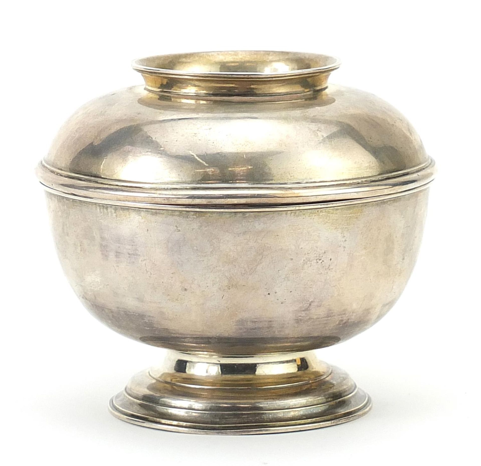 Richard Gurney & Thomas Cook, George II silver footed bowl and cover engraved with a crest, London - Image 2 of 4