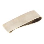 Argent of London, silver money clip with box and cloth pouch, 5cm in length, 16.0g