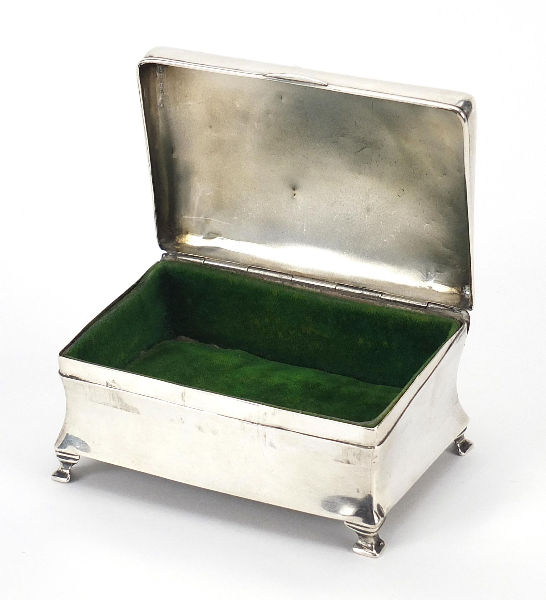 Elkington & Co Ltd, Edward VII rectangular silver jewel box having a hinged lid housing a hand - Bild 2 aus 6
