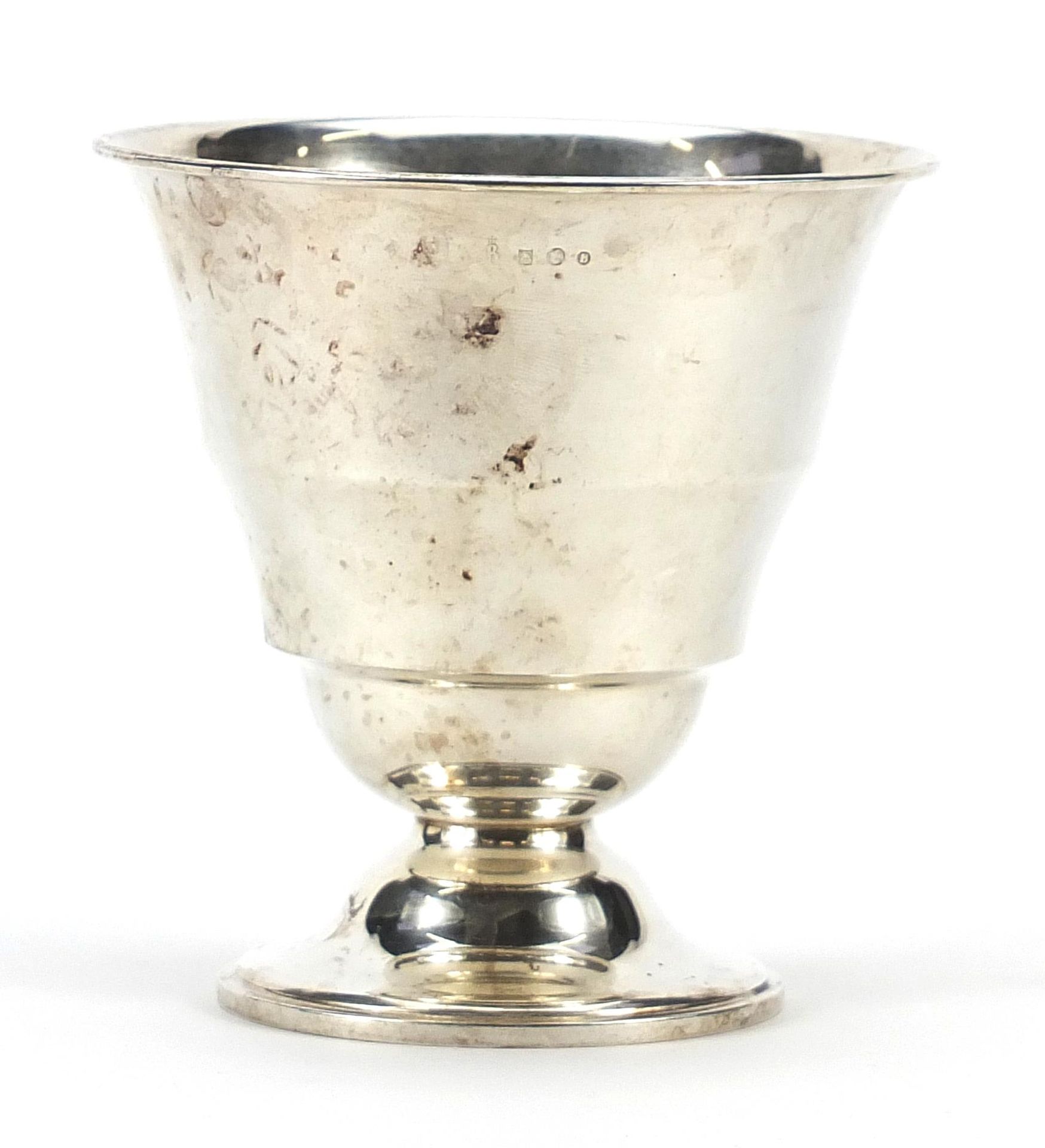 Antique Dutch silver footed chalice, 1861, possibly by A Brandenburg, 10.5cm high, 122.6g - Image 2 of 4