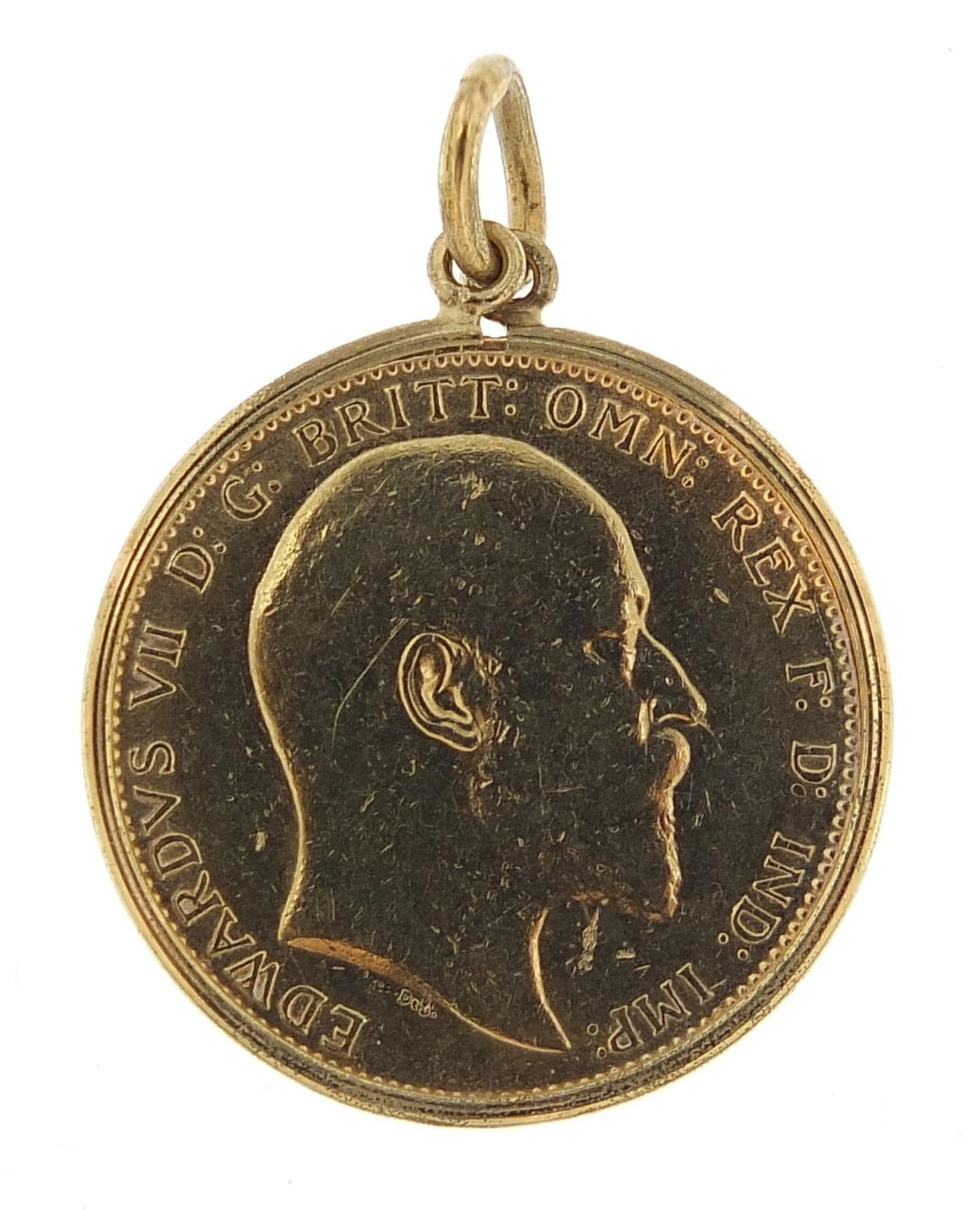 Edward VII 1904 gold sovereign with 9ct gold pendant mount, 9.0g - Bild 2 aus 2