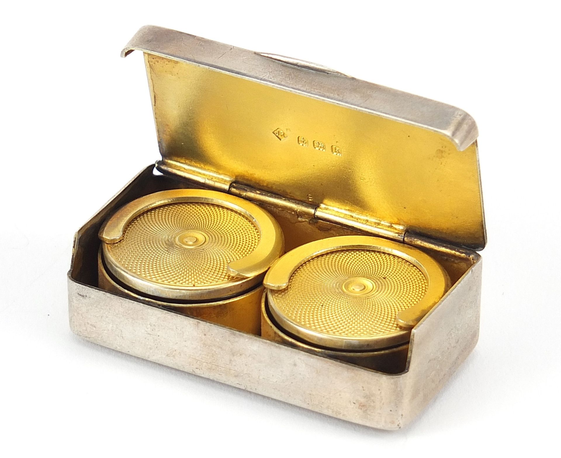 Rotherham & Sons, Edwardian silver double sovereign case with hinged lid and gilt interior, - Image 2 of 6