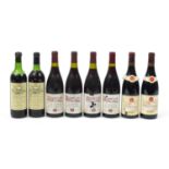 Eight vintage and later bottles of red wine comprising two bottles of 1976 Chateau Les Vieilles