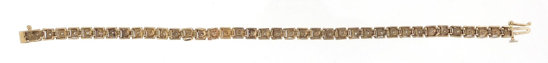 9ct gold diamond line bracelet, 18.5cm in length, 7.3g - Bild 3 aus 4