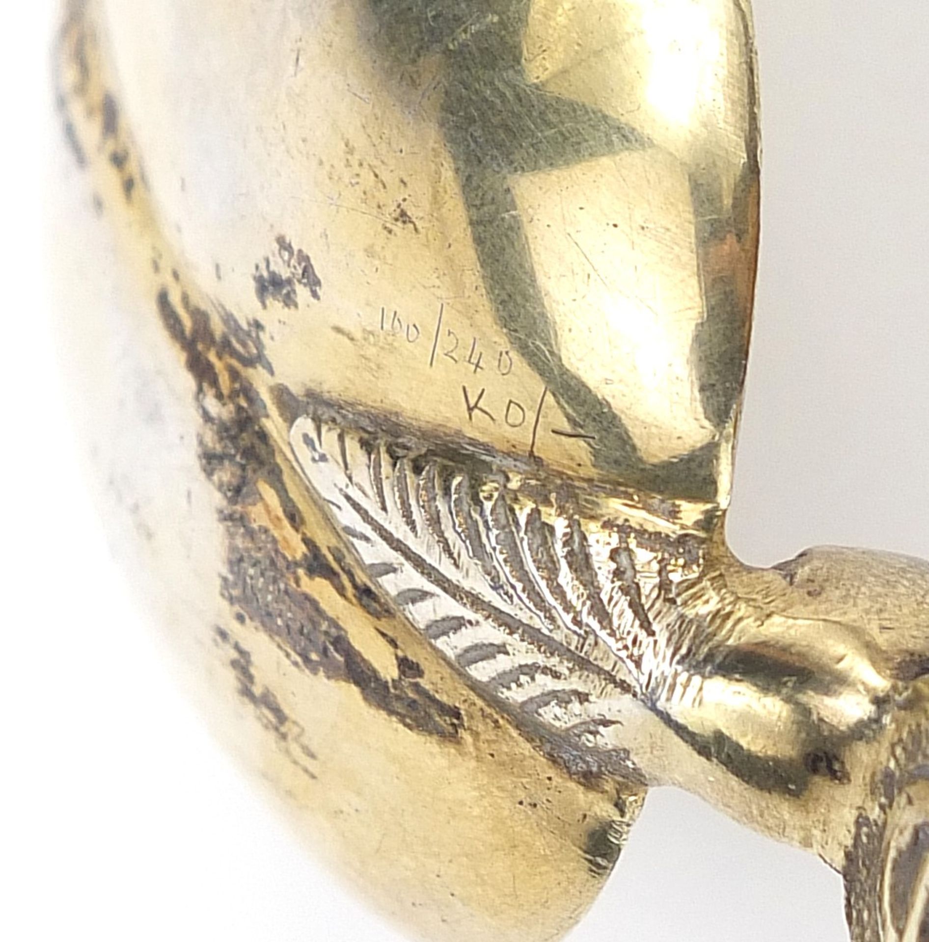 George V silver gilt anointing spoon, London 1910, 20cm in length, 65.0g - Image 3 of 4