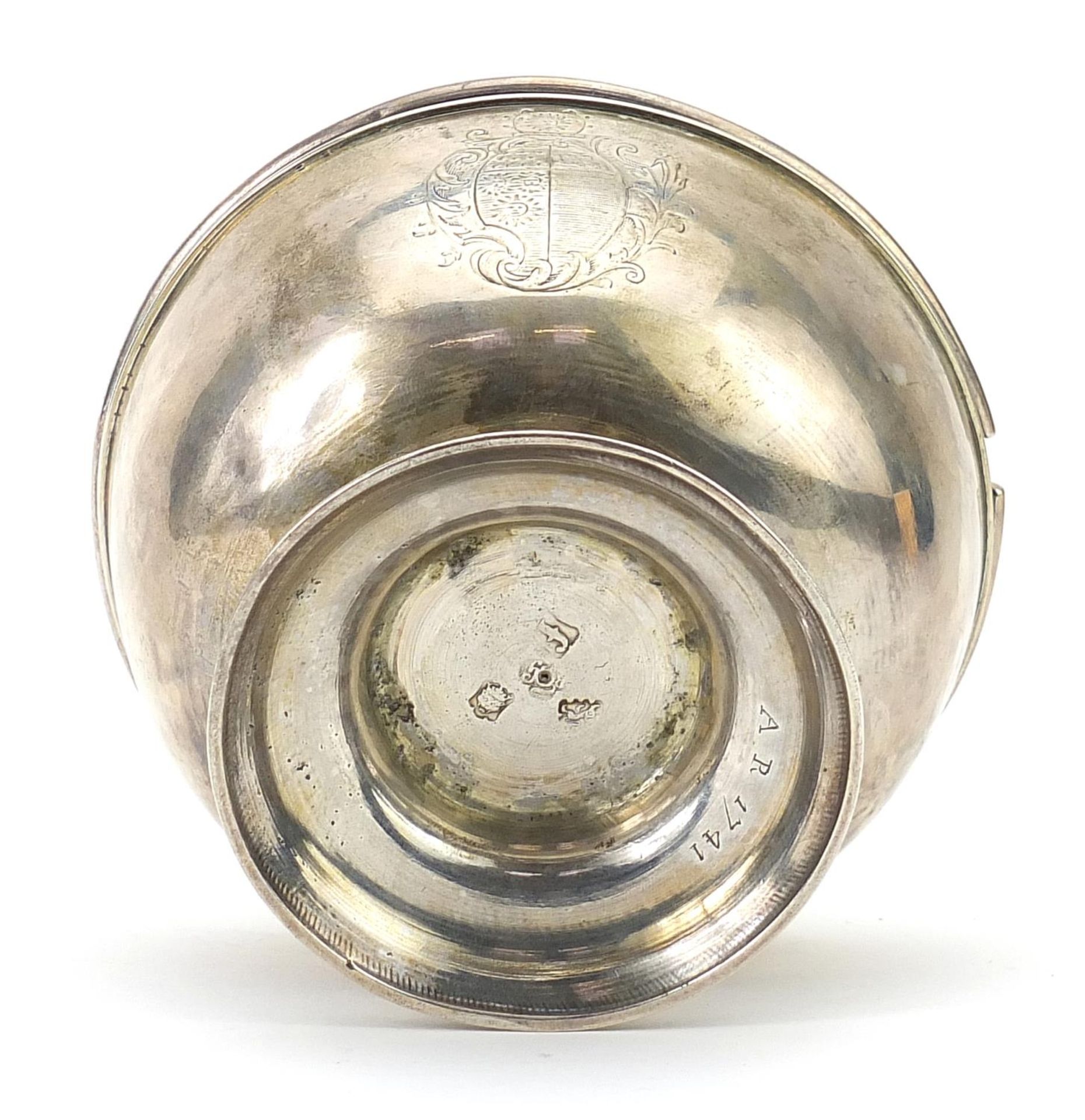 Richard Gurney & Thomas Cook, George II silver footed bowl and cover engraved with a crest, London - Image 3 of 4