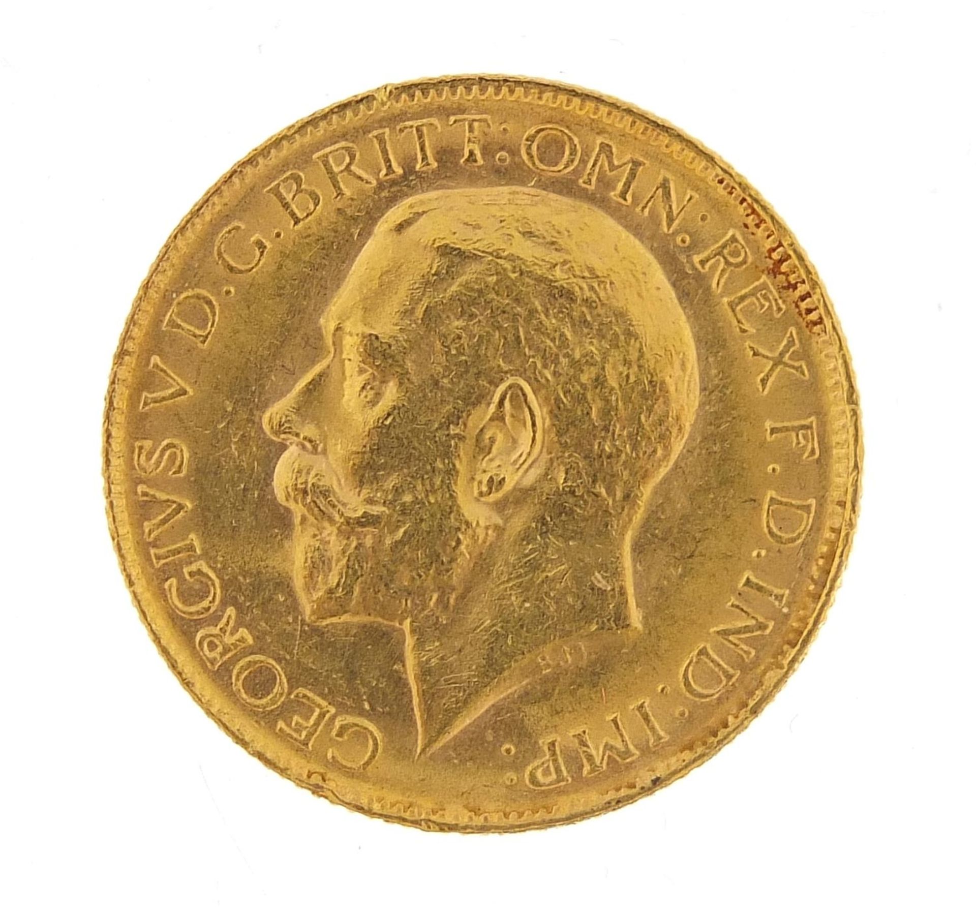 George V 1912 gold sovereign, Perth mint - this lot is sold without buyer?s premium, the hammer - Image 2 of 3