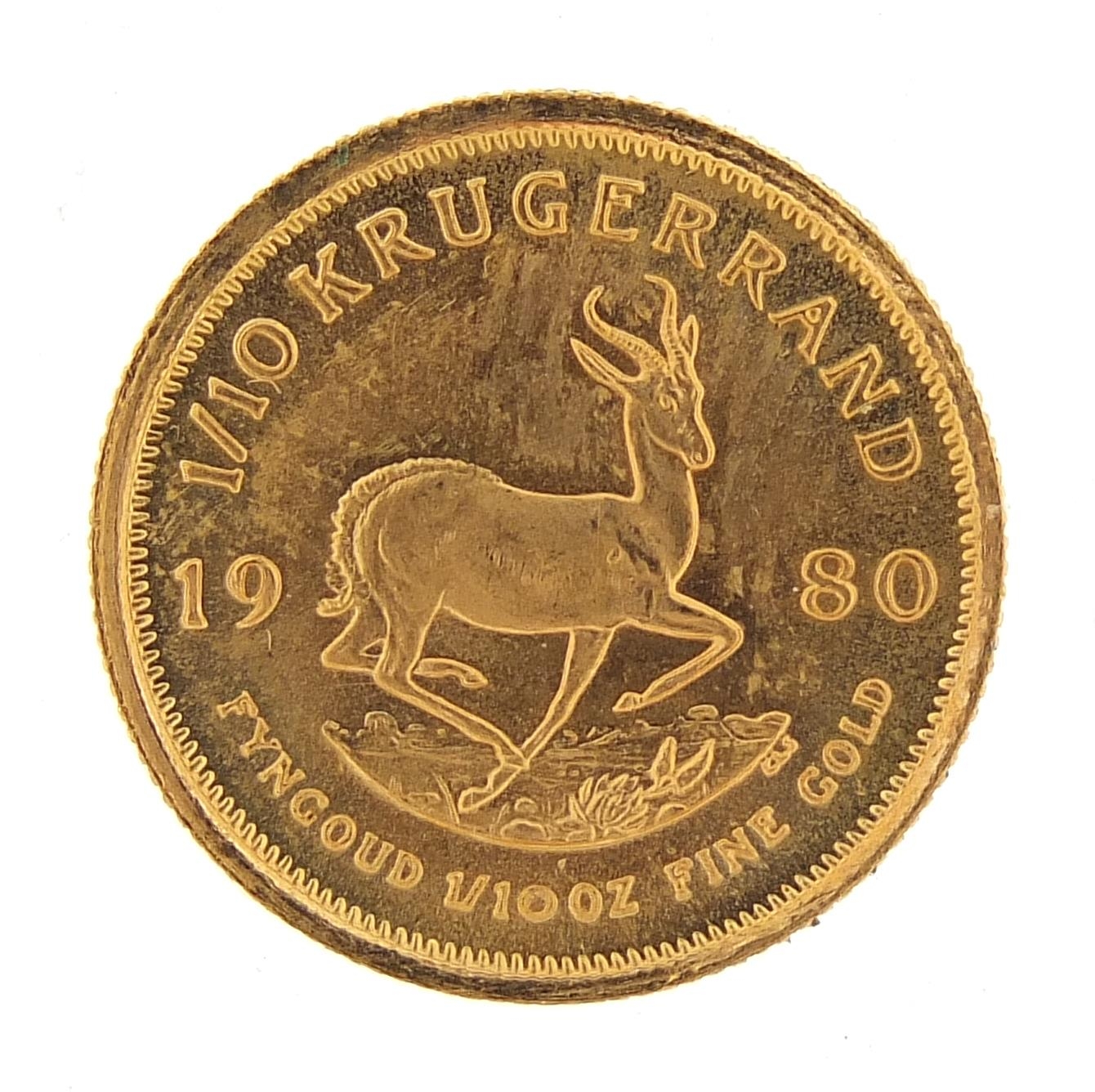 South African 1890 one tenth gold krugerrand - this lot is sold without buyer?s premium, the