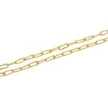 High carat gold chain link necklace, indistinct marks, 42cm in length, 3.9g - this lot is sold