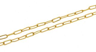 High carat gold chain link necklace, indistinct marks, 42cm in length, 3.9g - this lot is sold