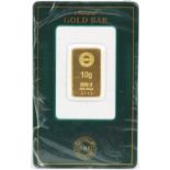 The Royal Mint 999.9 fine gold 10g gold bar - this lot is sold without buyer?s premium, the hammer